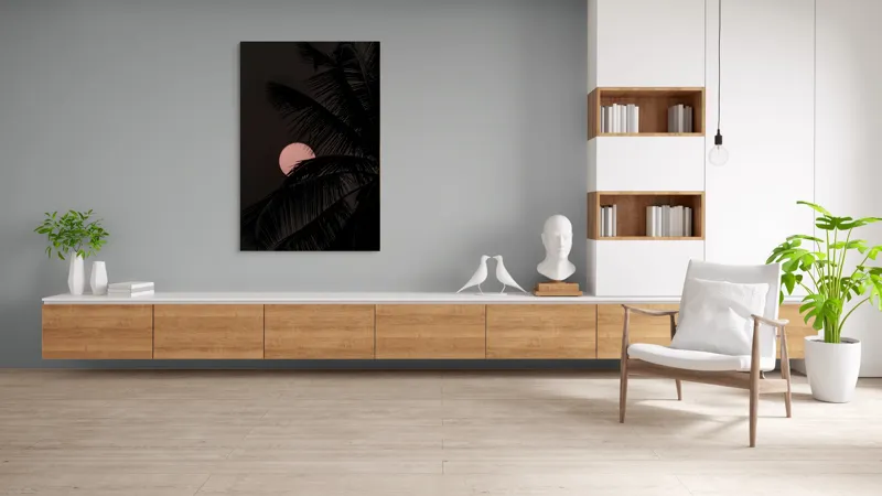 Tablou Canvas, "Luna mângâiată de frunze în noapte", 100 x 150 cm – poza 8