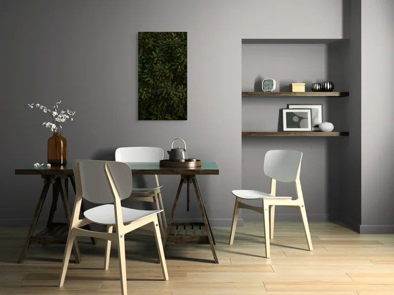 Tablou Canvas, "Umbrele serii peste frunziș verde", Frunze, Verdeață, Textură, Densitate, Natură, Frunziș, Umbră, Vegetație, 50 x 90 cm – poza 4