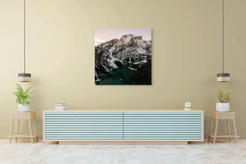 Tablou Canvas, "Trezirea naturii sub mantia iernii", 100 x 100 cm – poza 5