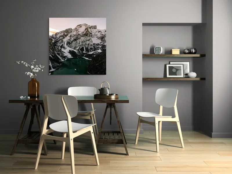 Tablou Canvas, "Trezirea naturii sub mantia iernii", 100 x 100 cm – poza 6