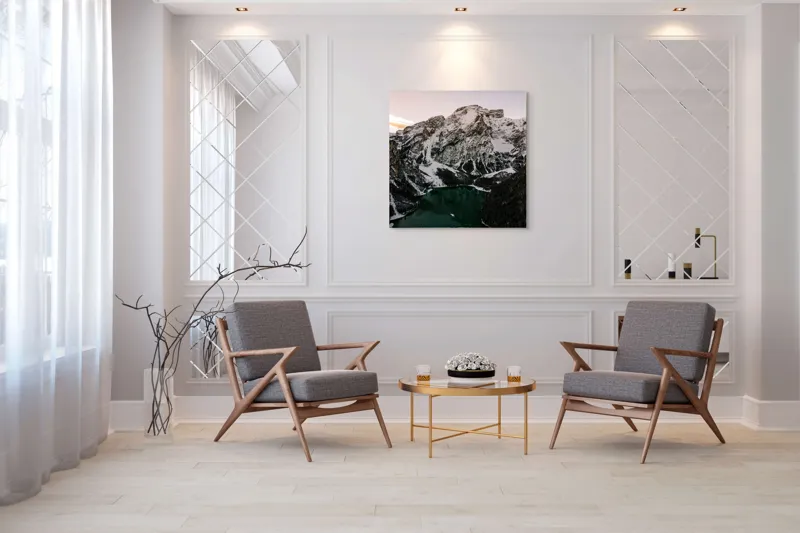 Tablou Canvas, "Trezirea naturii sub mantia iernii", 100 x 100 cm – poza 7