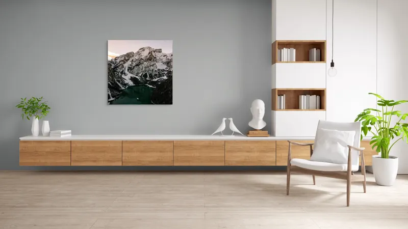 Tablou Canvas, "Trezirea naturii sub mantia iernii", 100 x 100 cm – poza 8