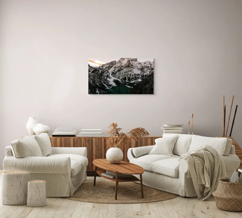 Tablou Canvas, "Trezirea naturii sub mantia iernii", 90 x 50 cm – poza 4