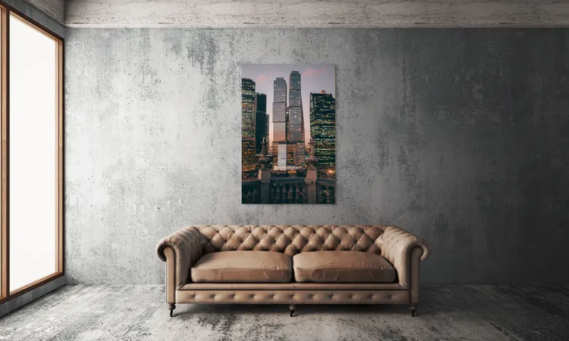Tablou Canvas Turnuri de sticlă în amurg urban, peisaj oraș, 100 x 150 cm – poza 6