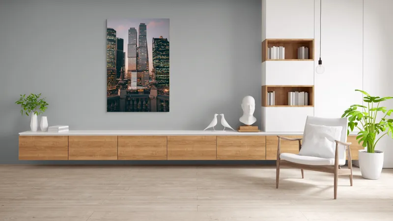 Tablou Canvas Turnuri de sticlă în amurg urban, peisaj oraș, 100 x 150 cm – poza 8