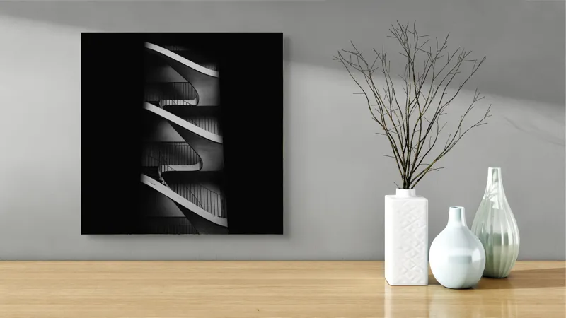 Tablou Canvas Curbele timpului în penumbră arabescă, 50 x 50 cm – poza 3