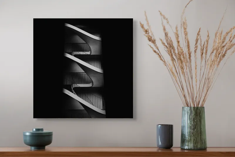 Tablou Canvas Curbele timpului în penumbră arabescă, 50 x 50 cm – poza 4