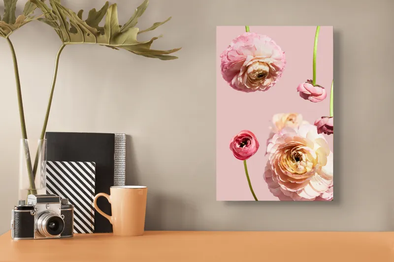Tablou Canvas, "Splendoarea florilor de ranunculus pastelat", 26 x 39 cm – poza 3
