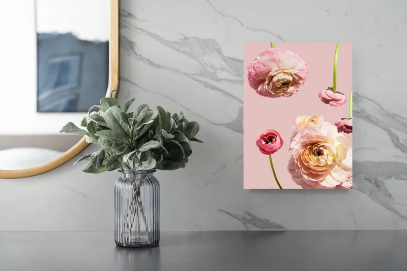 Tablou Canvas, "Splendoarea florilor de ranunculus pastelat", 26 x 39 cm – poza 4