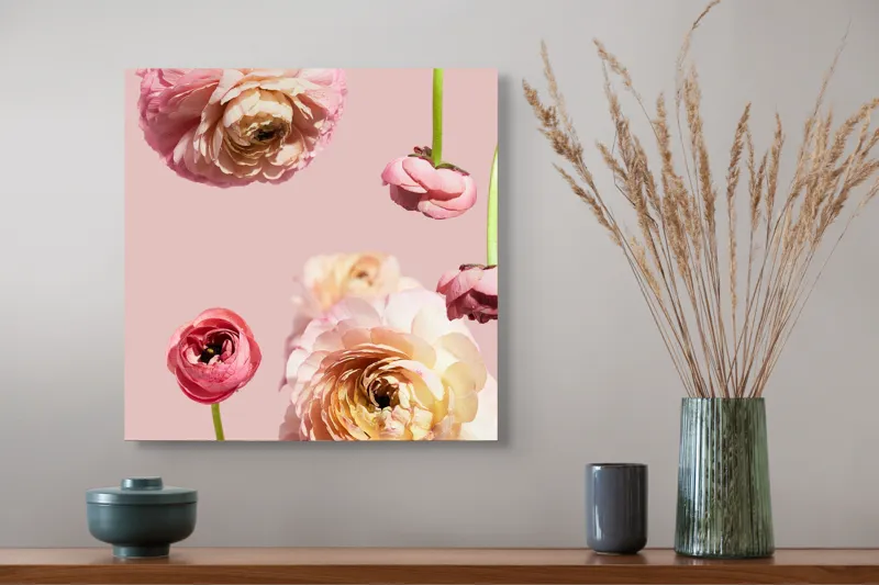 Tablou Canvas, "Splendoarea florilor de ranunculus pastelat", 50 x 50 cm – poza 4
