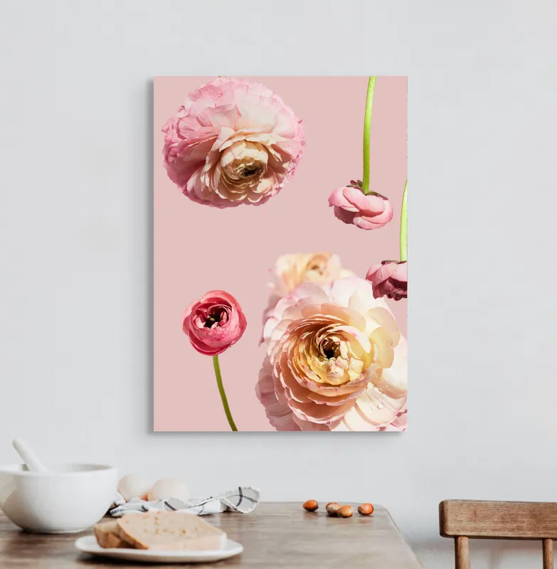 Tablou Canvas, "Splendoarea florilor de ranunculus pastelat", 50 x 70 cm – poza 3