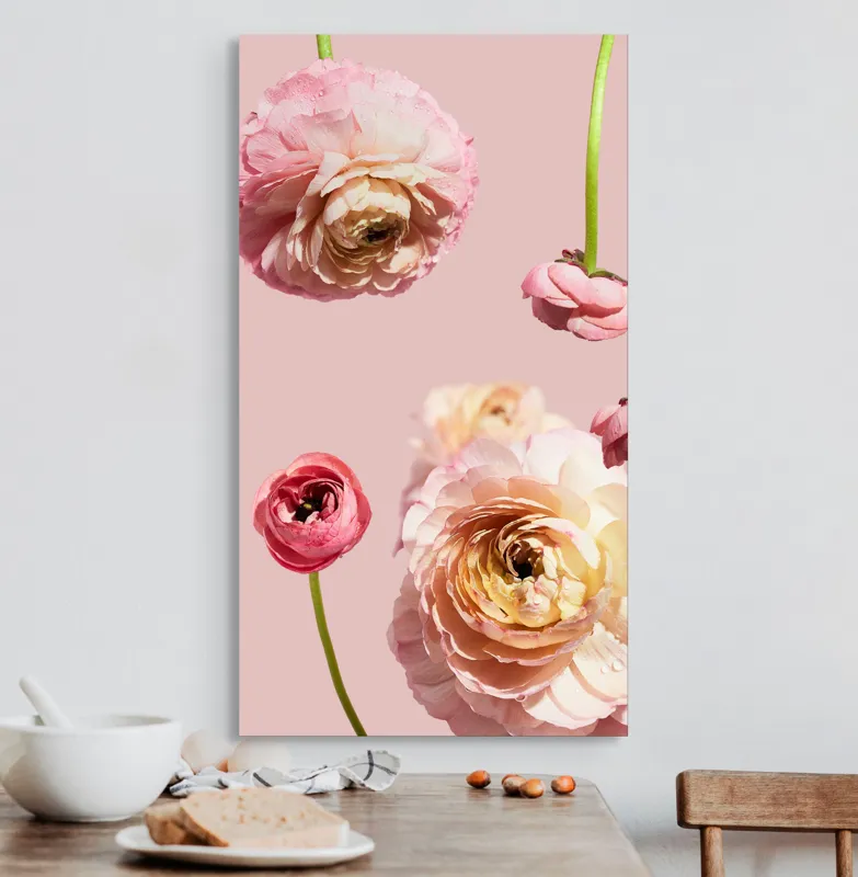 Tablou Canvas, "Splendoarea florilor de ranunculus pastelat", 50 x 90 cm – poza 3