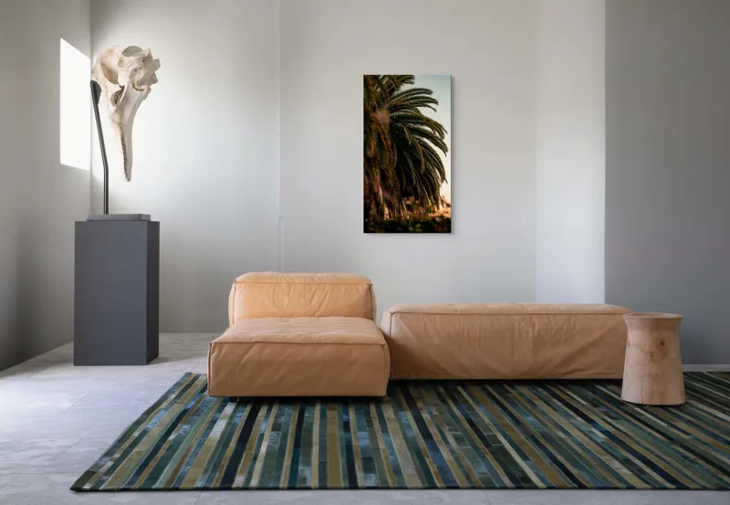 Tablou Canvas, "Palmieri sub lumina apusului de soare", Verde, Frunziș, Apus, Cer, Palme, Natură, Relaxare, Exotic, Tropice, 50 x 90 cm – poza 5