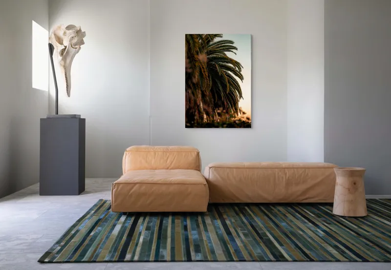 Tablou Canvas, "Palmieri sub lumina apusului de soare", Verde, Frunziș, Apus, Cer, Palme, Natură, Relaxare, Exotic, Tropice, 70 x 100 cm – poza 7
