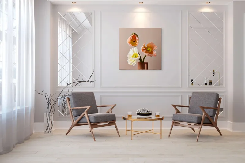 Tablou Canvas floral cu tema răsărit delicat, 100 x 100 cm – poza 7
