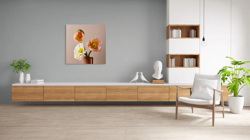 Tablou Canvas floral cu tema răsărit delicat, 100 x 100 cm – poza 8