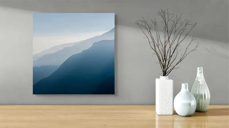Tablou Canvas, "Umbrele Măreției Munților Pătrunzători", 50 x 50 cm – poza 3