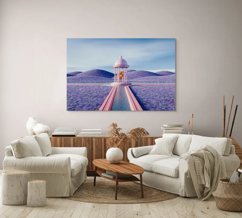 Tablou Canvas Templul Viselor în Floare pe Fundal de Floare, 150 x 100 cm – poza 3