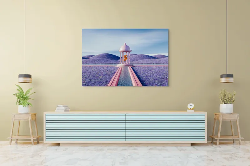 Tablou Canvas Templul Viselor în Floare pe Fundal de Floare, 150 x 100 cm – poza 6