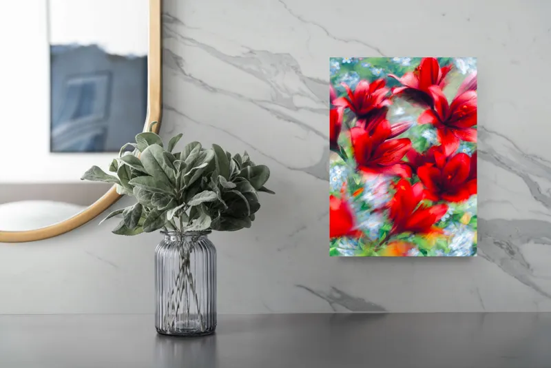 Tablou Canvas, "Armonia dansului floral vibrant", 26 x 39 cm – poza 4