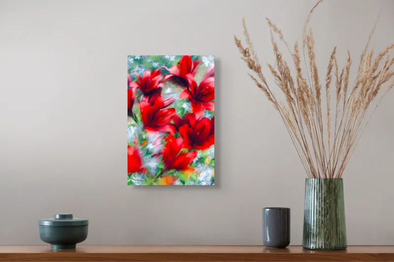 Tablou Canvas, "Armonia dansului floral vibrant", 26 x 39 cm – poza 5