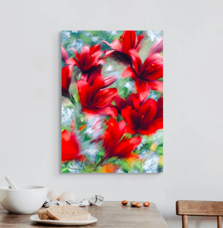 Tablou Canvas, "Armonia dansului floral vibrant", 50 x 70 cm – poza 3