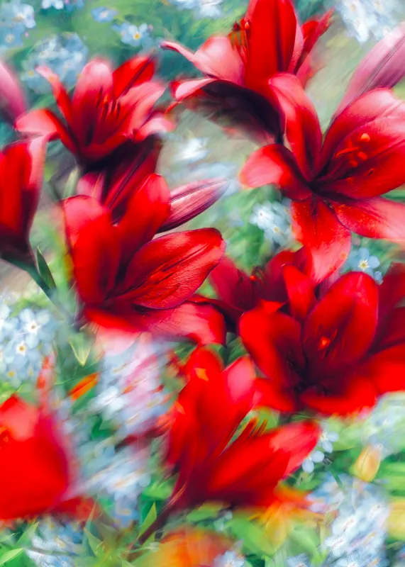 Tablou Canvas, "Armonia dansului floral vibrant", 50 x 70 cm – poza 2