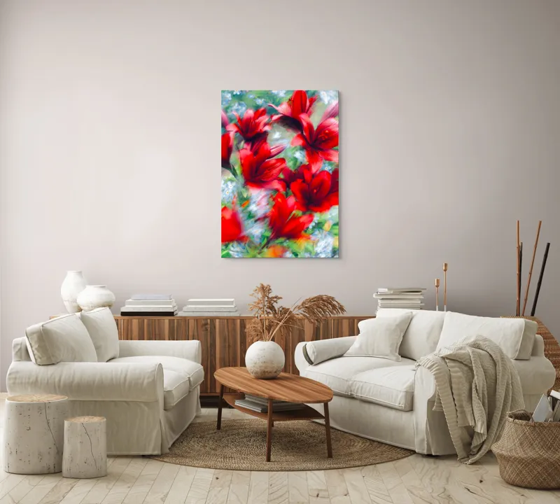 Tablou Canvas, "Armonia dansului floral vibrant", 70 x 100 cm – poza 4
