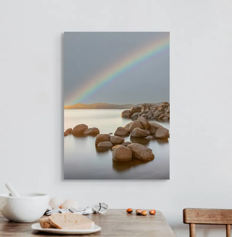 Tablou Canvas Curcubeu peste pietre însuflețite, artă naturală, 50 x 70 cm – poza 3