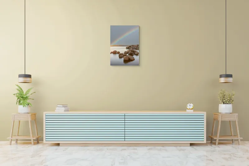 Tablou Canvas Curcubeu peste pietre însuflețite, artă naturală, 50 x 70 cm – poza 6