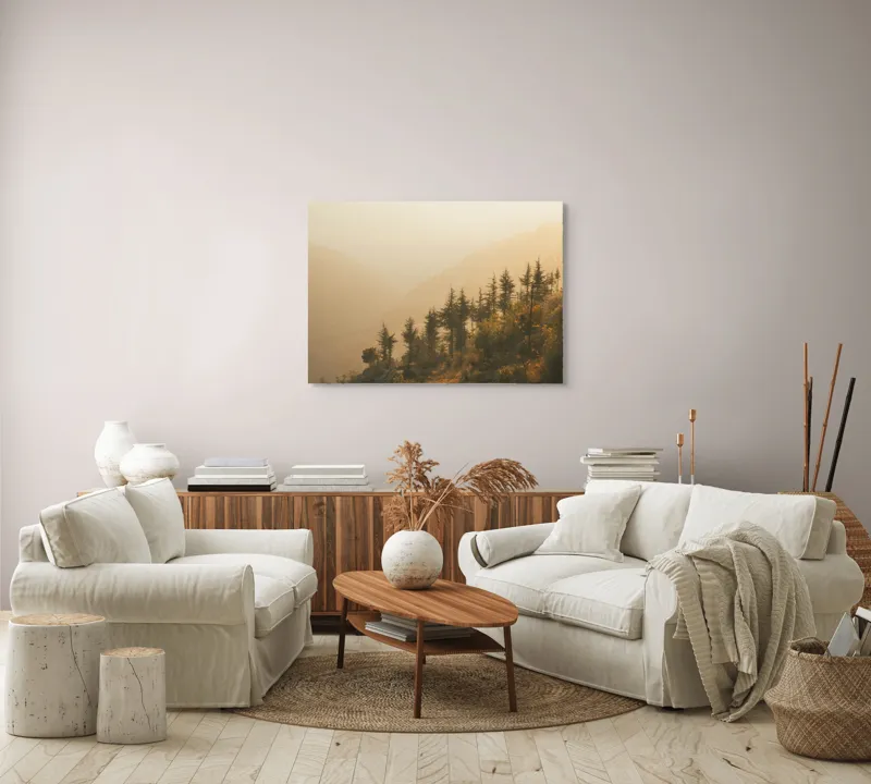 Tablou Canvas, "Respirația lină a dimineții aurii", 100 x 70 cm – poza 3
