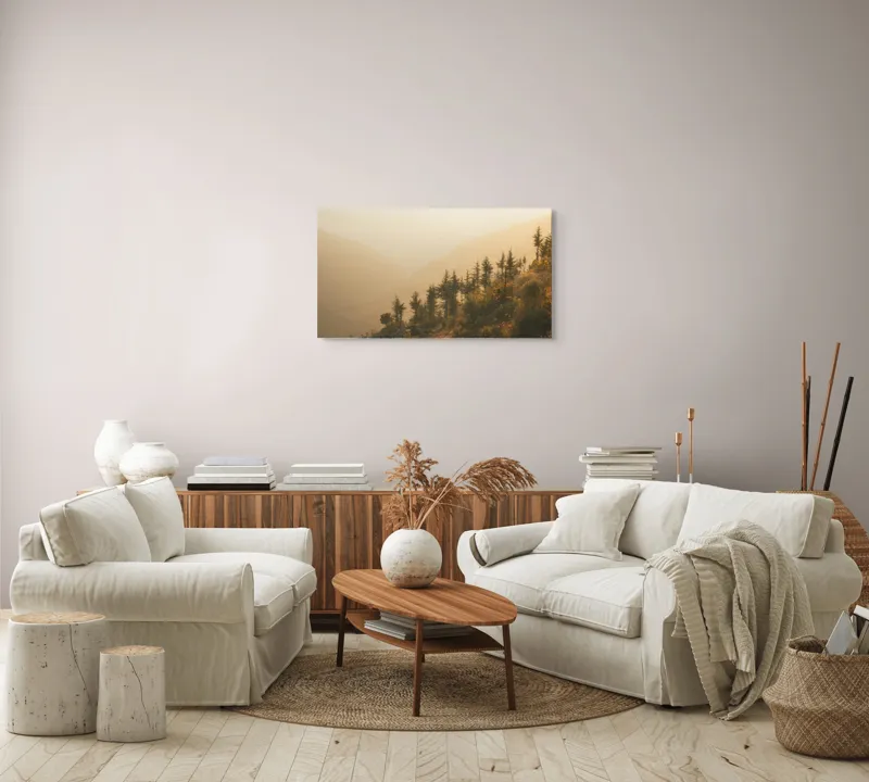 Tablou Canvas, "Respirația lină a dimineții aurii", 90 x 50 cm – poza 4