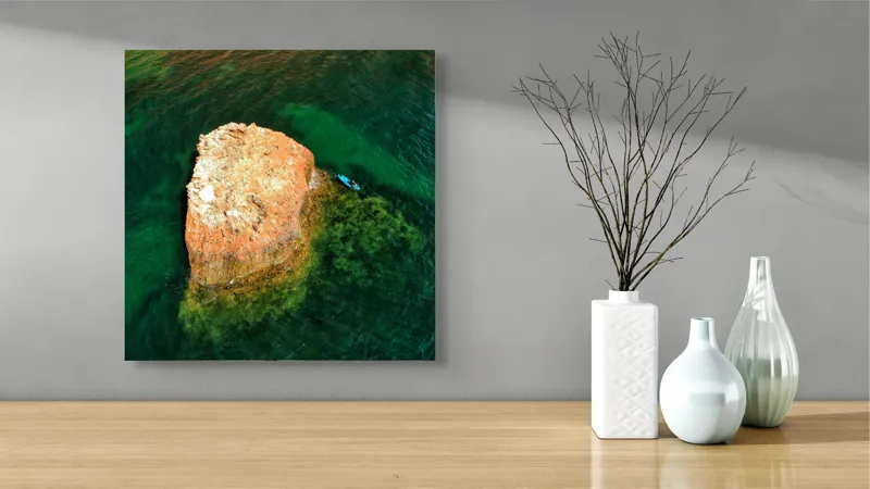 Tablou Canvas, "Insula Arămie în Marea de Smarald", 50 x 50 cm – poza 3