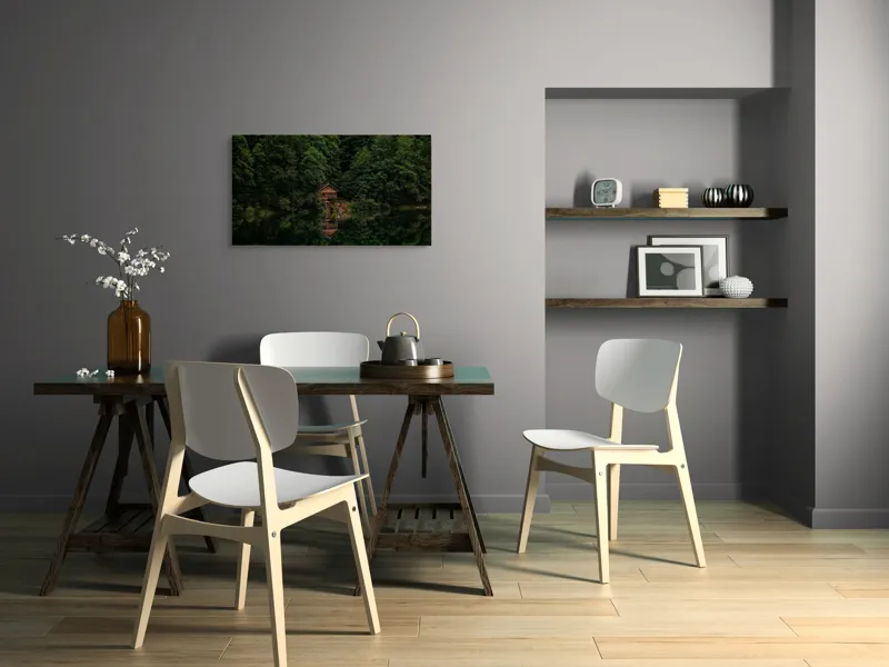 Tablou Canvas, "Căsuța ascunsă între umbrele verzi", 90 x 50 cm – poza 3