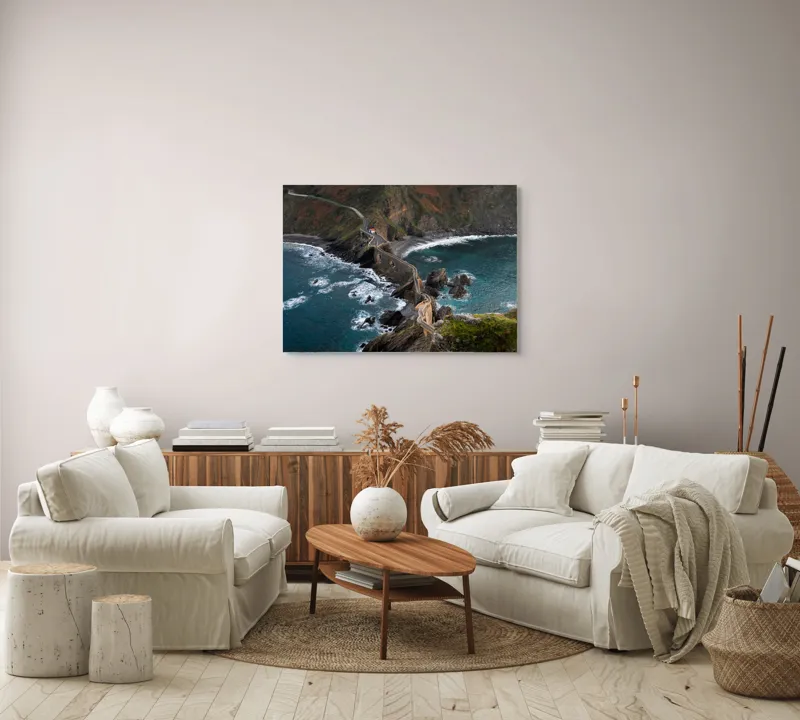 Tablou Canvas, "Drumul șerpuitor spre oceanul nesfârșit", 100 x 70 cm – poza 3