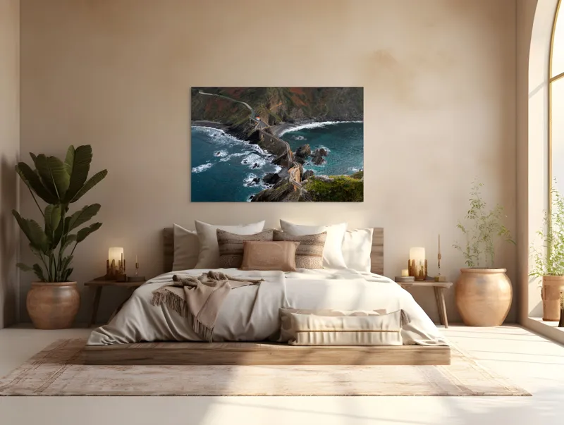 Tablou Canvas, "Drumul șerpuitor spre oceanul nesfârșit", 150 x 100 cm – poza 4