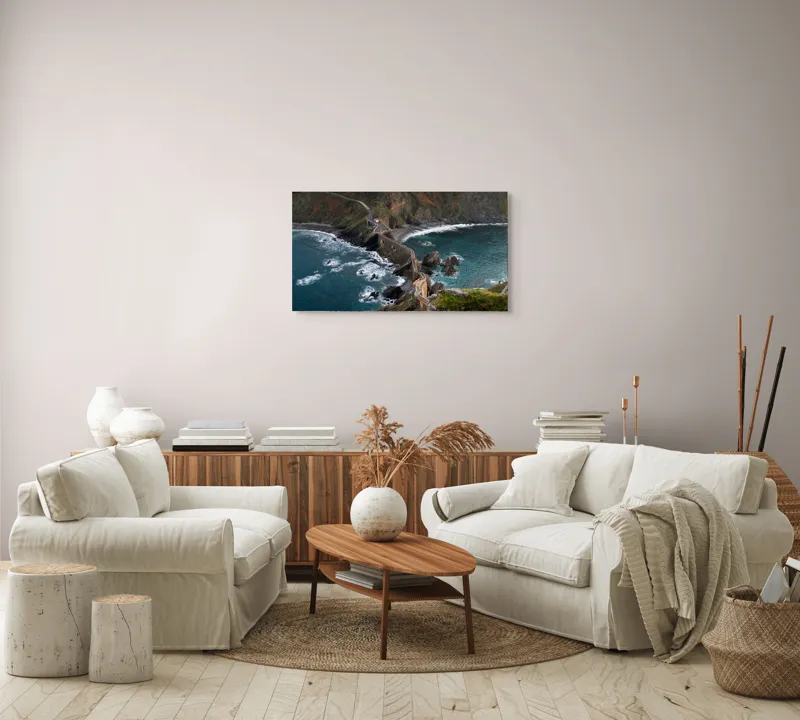 Tablou Canvas, "Drumul șerpuitor spre oceanul nesfârșit", 90 x 50 cm – poza 4