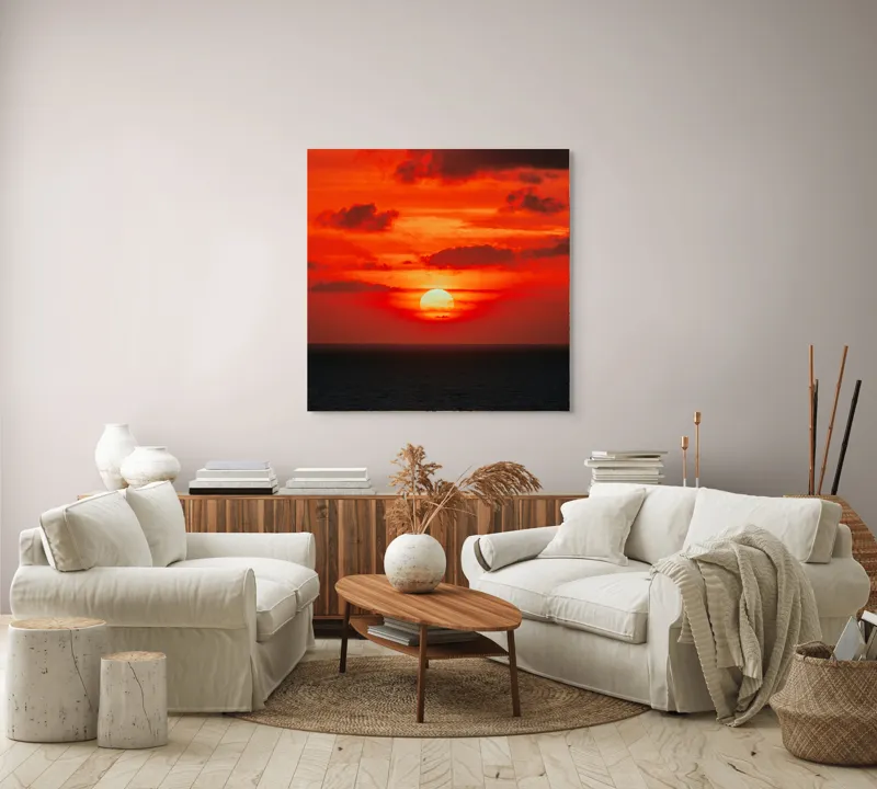 Tablou Canvas, "Soare apus în oceanul roșu", 100 x 100 cm – poza 3