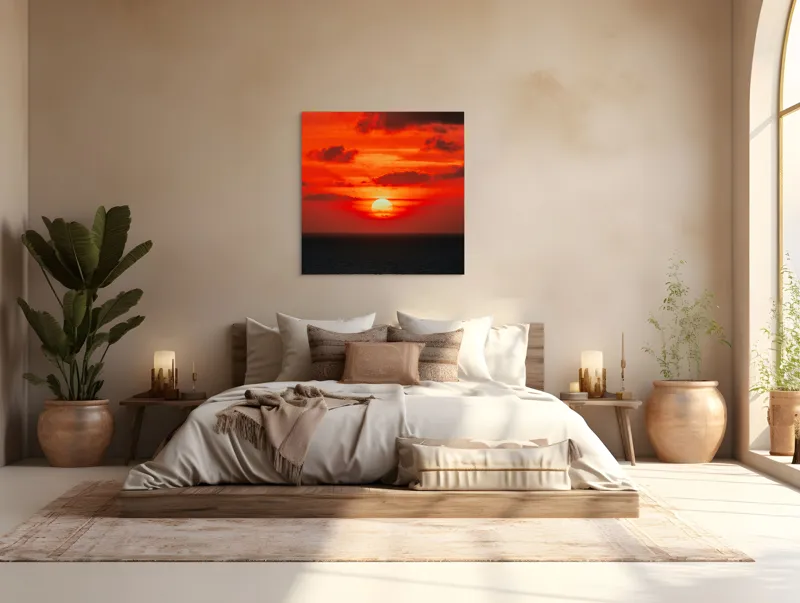 Tablou Canvas, "Soare apus în oceanul roșu", 100 x 100 cm – poza 4