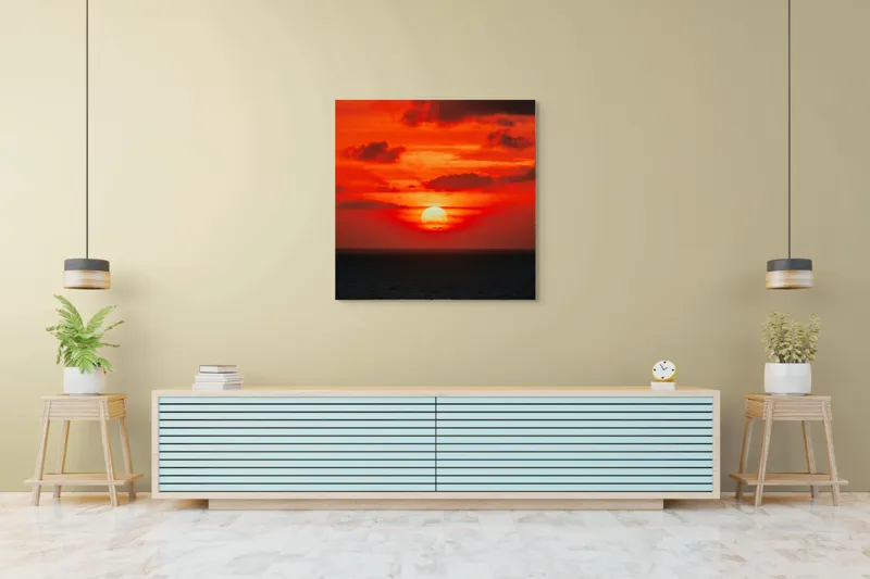 Tablou Canvas, "Soare apus în oceanul roșu", 100 x 100 cm – poza 5