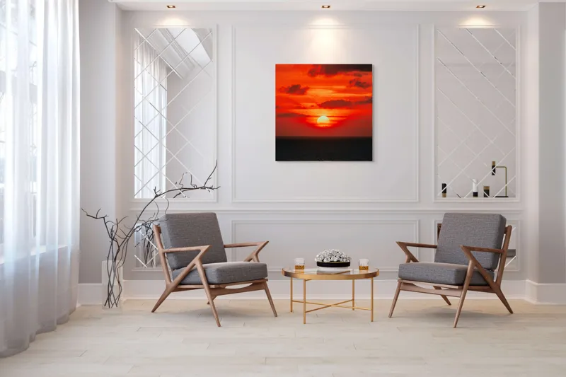 Tablou Canvas, "Soare apus în oceanul roșu", 100 x 100 cm – poza 7