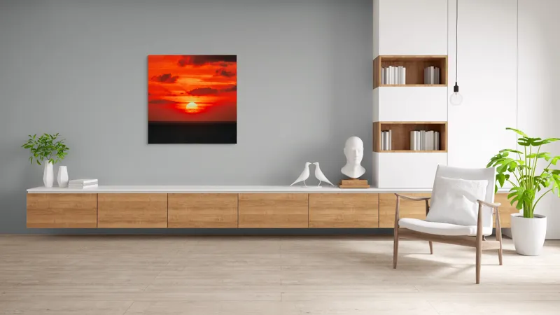 Tablou Canvas, "Soare apus în oceanul roșu", 100 x 100 cm – poza 8
