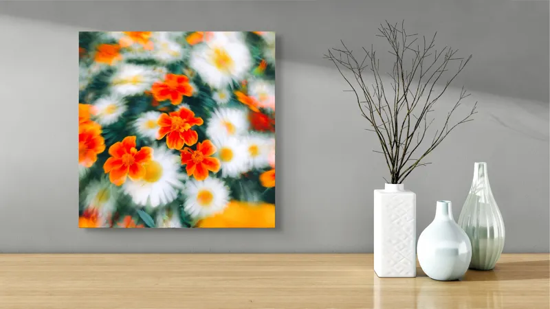 Tablou Canvas, "Vârtejul Vifor Floristic al Verii", 50 x 50 cm – poza 3