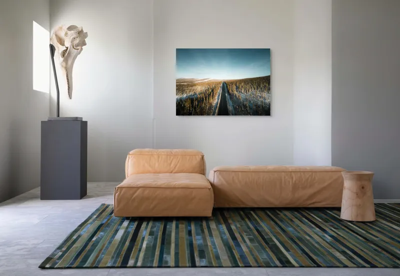 Tablou Canvas, "Drumul spre orizontul înghețat al iernii", 100 x 70 cm – poza 7