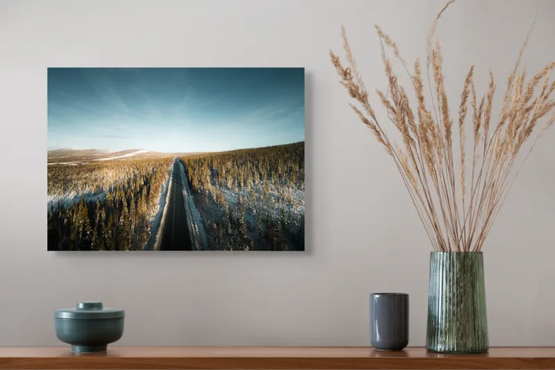 Tablou Canvas, "Drumul spre orizontul înghețat al iernii", 54 x 39 cm – poza 4