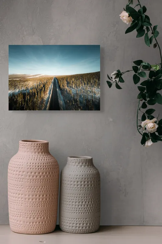 Tablou Canvas, "Drumul spre orizontul înghețat al iernii", 54 x 39 cm – poza 8