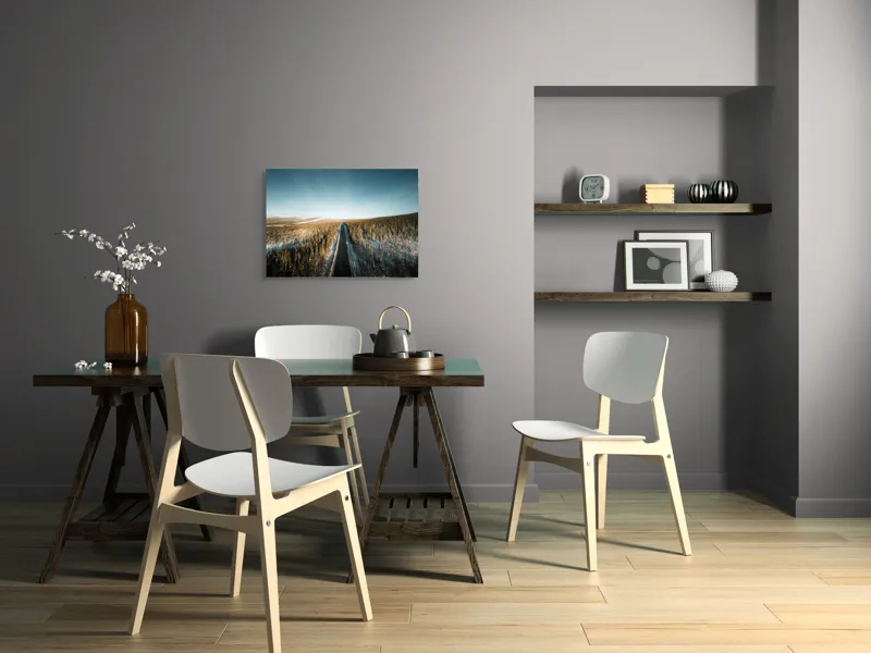 Tablou Canvas, "Drumul spre orizontul înghețat al iernii", 70 x 50 cm – poza 5