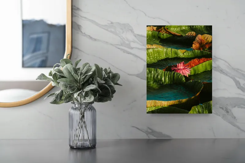 Tablou Canvas Floral cu Flori din Inima Apei, 26 x 39 cm – poza 4