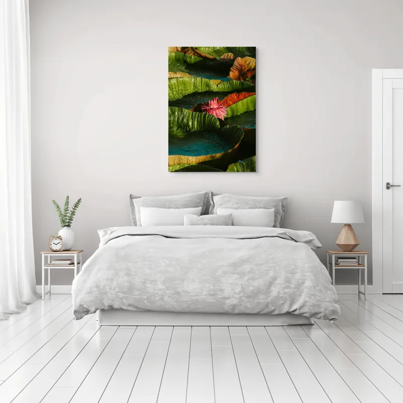 Tablou Canvas Floral cu Flori din Inima Apei, 70 x 100 cm – poza 3