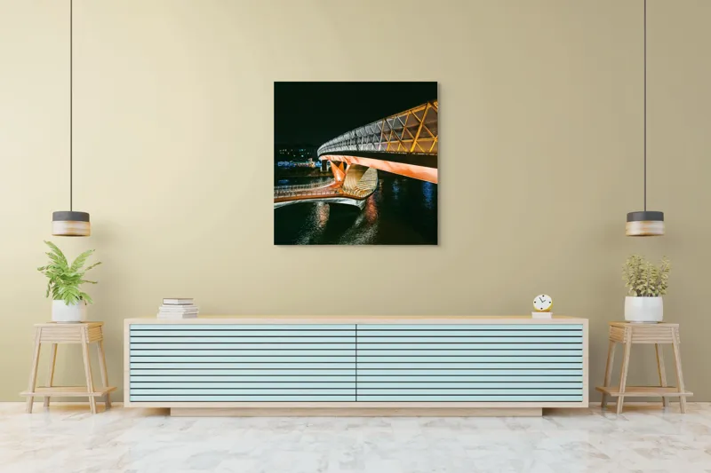 Tablou Canvas Podul luminilor în noapte senină, 100 x 100 cm – poza 5
